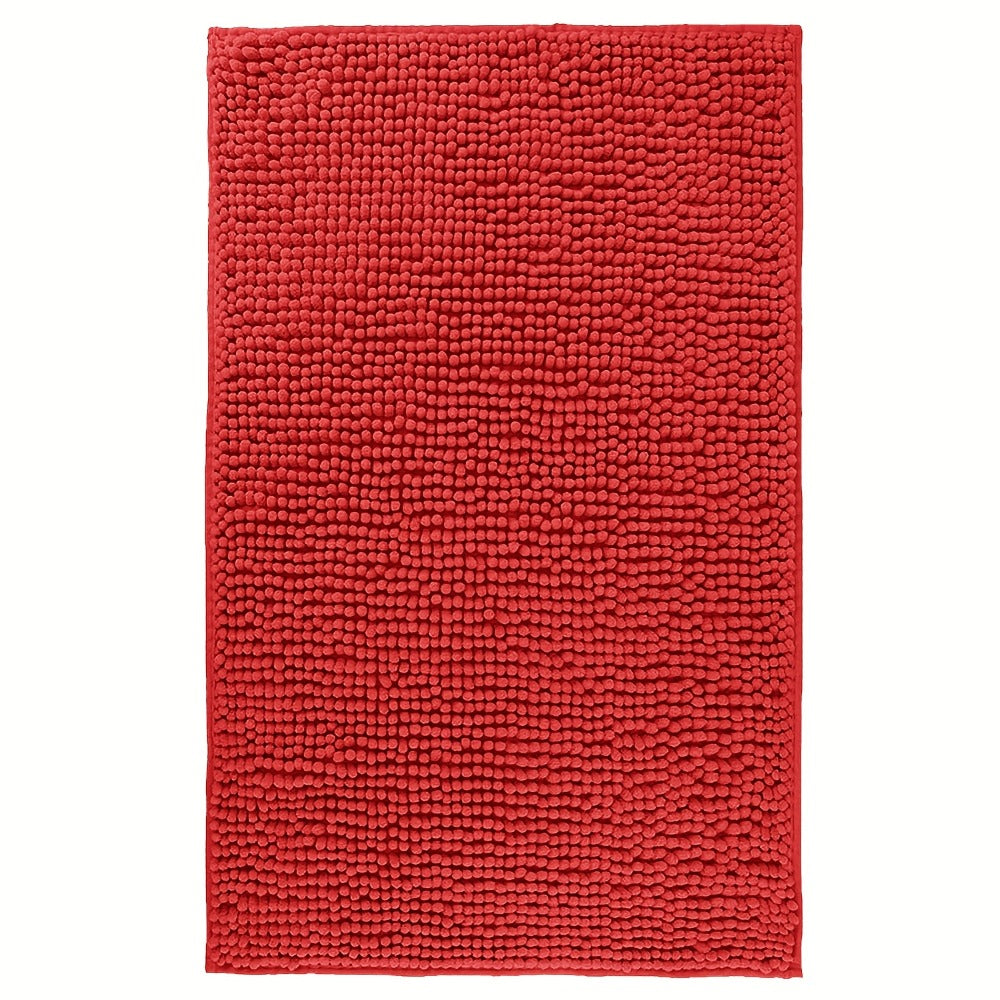 Chenille Bath Rug Extra Thick Soft Absorbent Non-Slip Bathroom Mat Machine Washable, Multiple Sizes & Colors