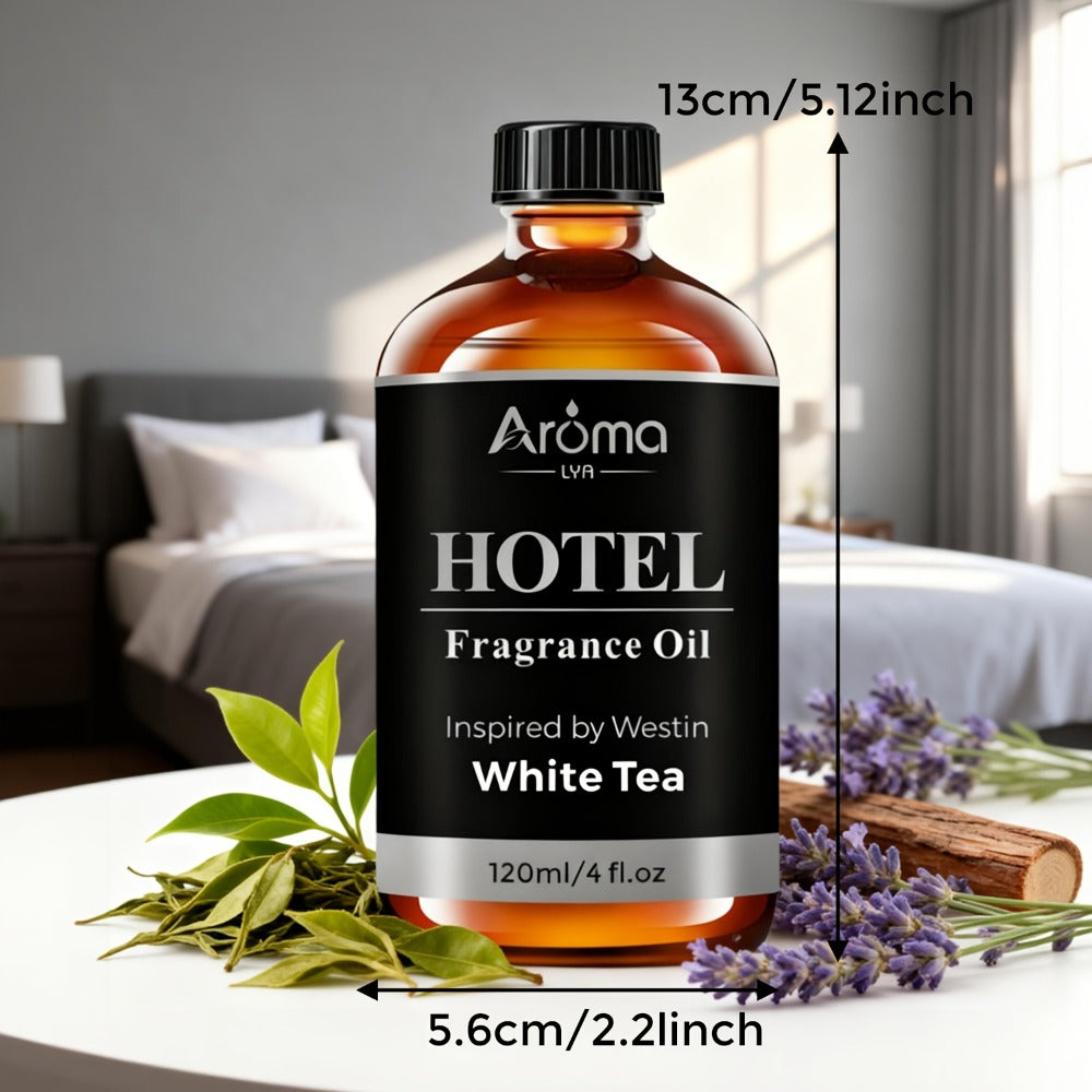 Hotel Fragrance Essential Oil 4oz/120ml ¨C Luxury Scent for Diffuser, Humidifier, Candles & Perfume | White Tea, CapriBreeze, MINE, Beach Villas, R-C Hotel