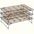 Cooling Rack for Baking Set of 3 Collapsible Stackable Wire Rack Oven Safe Stainless Steel Cookie Cooling Rack Kitchen Baking Rack for Cake Bread Cookies Roasting Air Frying