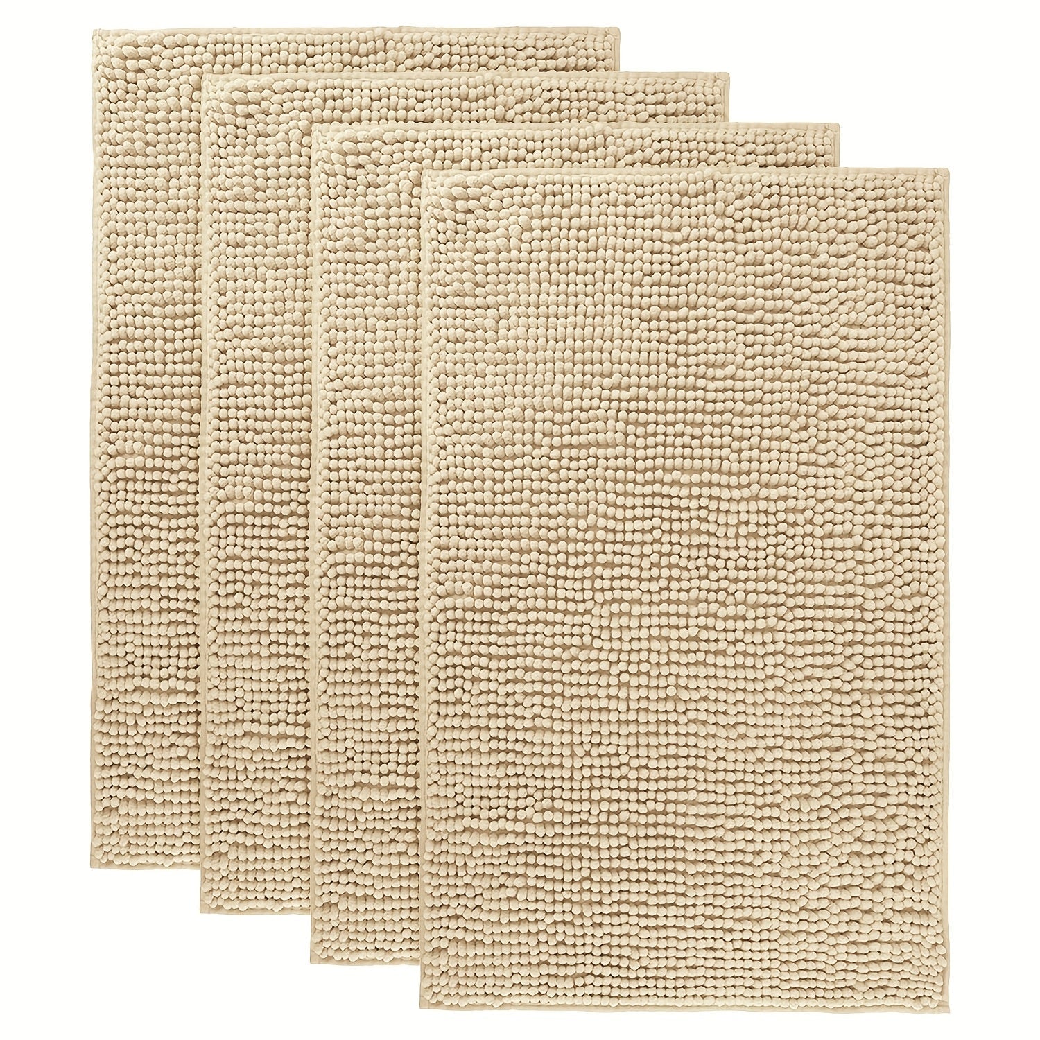 Chenille Bath Rug Extra Thick Soft Absorbent Non-Slip Bathroom Mat Machine Washable, Multiple Sizes & Colors