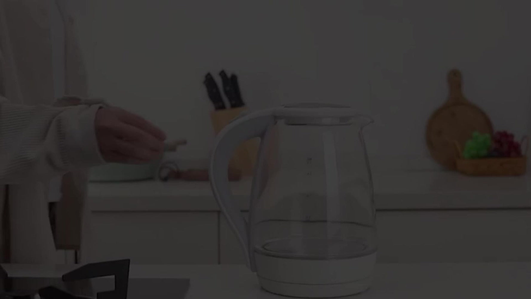 Glass Electric Kettle 1200W Fast Boiling ¨C 57.48oz Tea Kettle with LED Indicator, Auto Shut-Off & Boil-Dry Protection, Elegant Transparent Design for Kitchen, Office & Camping