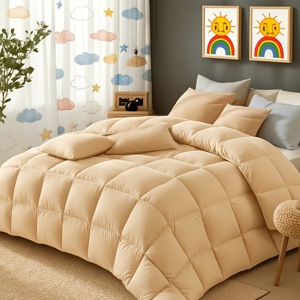 Comforter Set 7 Piece Bed in a Bag Full Queen King Soft Satin-Like Fabric with Fitted Sheet Flat Sheet Pillowcases Breathable Bedding Set for Bedroom Hotel