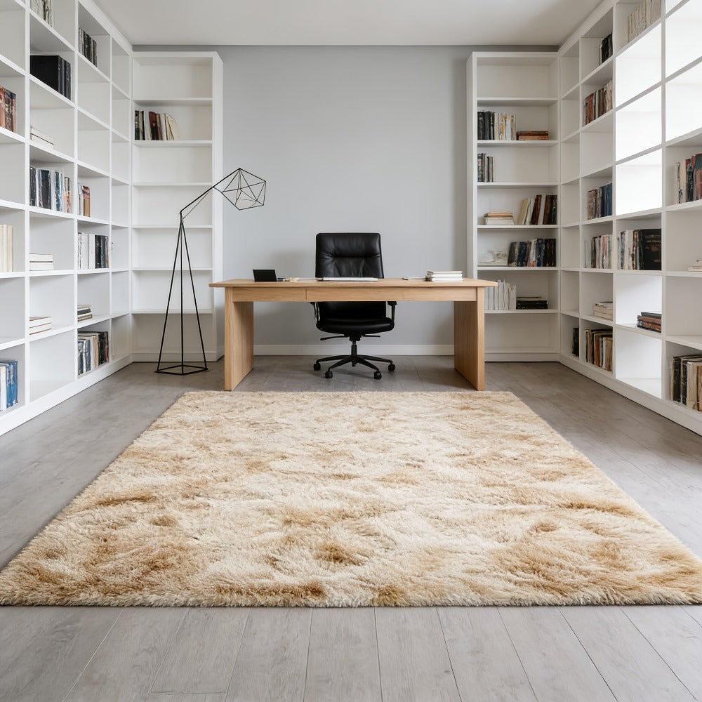 Round Faux Fur Area Rug - Soft Plush Circle Carpet for Living Room Bedroom, Machine Washable, Multiple Colors & Sizes