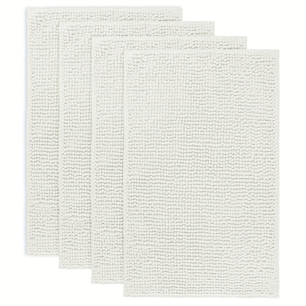 Chenille Bath Rug Extra Thick Soft Absorbent Non-Slip Bathroom Mat Machine Washable, Multiple Sizes & Colors