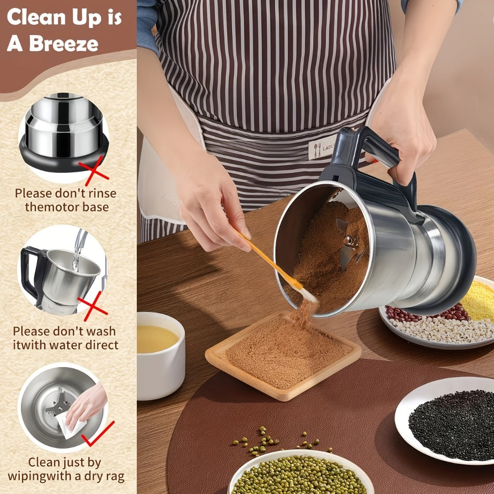 Electric Coffee Grinder 300W 25000RPM ¨C 8-Blade Stainless Steel Spice & Grain Mill for Coffee Beans, Nuts, Spices | Home, Cafe & Camping
