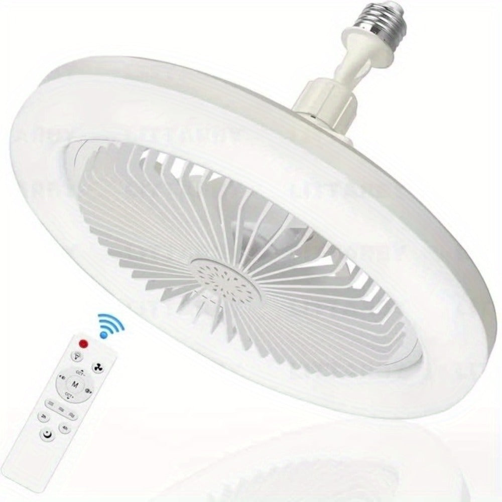 Ceiling Fan Light with Remote Control, Dimmable LED 3000-6500K, 3-Speed Fan, E26 Base, 360¡ã Adjustable Universal Joint, Timed Night Light, Room Decor White & Gray