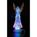 Angel LED Snow Globe Water Lamp 12 Inch - Color Changing Glitter Golden Wings 6-Hour Timer USB Battery Operated Christmas Decor Figurine Holiday Gift for Mom Grandma