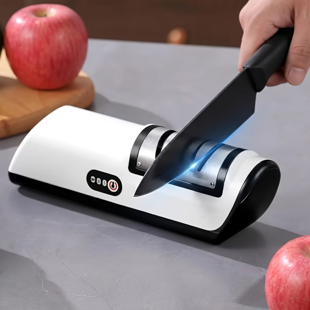 Electric Knife Sharpener USB Rechargeable Professional Knife Grinder & Polisher ¨C Fast Sharpening for Chef Knives, Fruit Knives & Kitchen Blades, Portable Cordless Design for Home & Outdoor Use