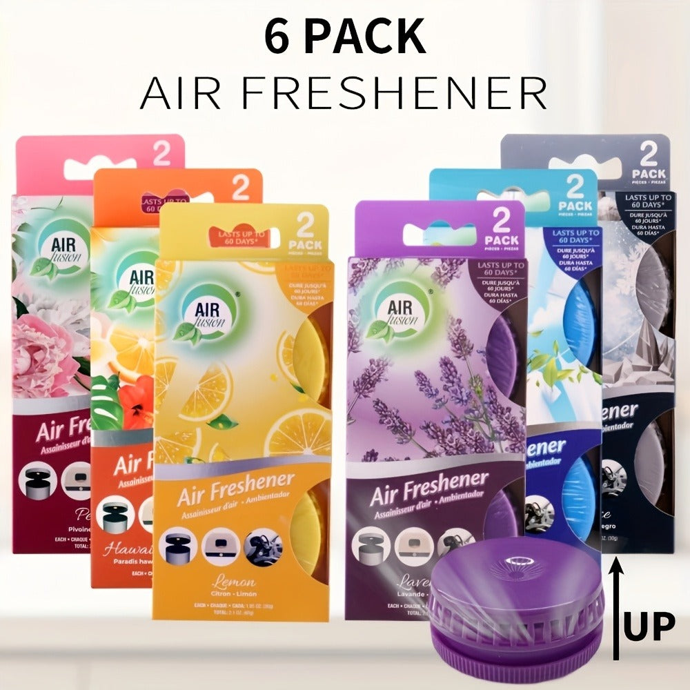 Air Freshener Spray 6 Pack Odor Eliminator for Bathroom Kitchen Car Cat Litter Box Garbage Can Small Spaces Lasts 30 Days Each