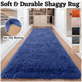 Shaggy Area Rug 4x6 - Soft Plush Non-Slip Indoor Carpet for Living Room Bedroom, Machine Washable Floor Mat in Navy White Beige Black Grey