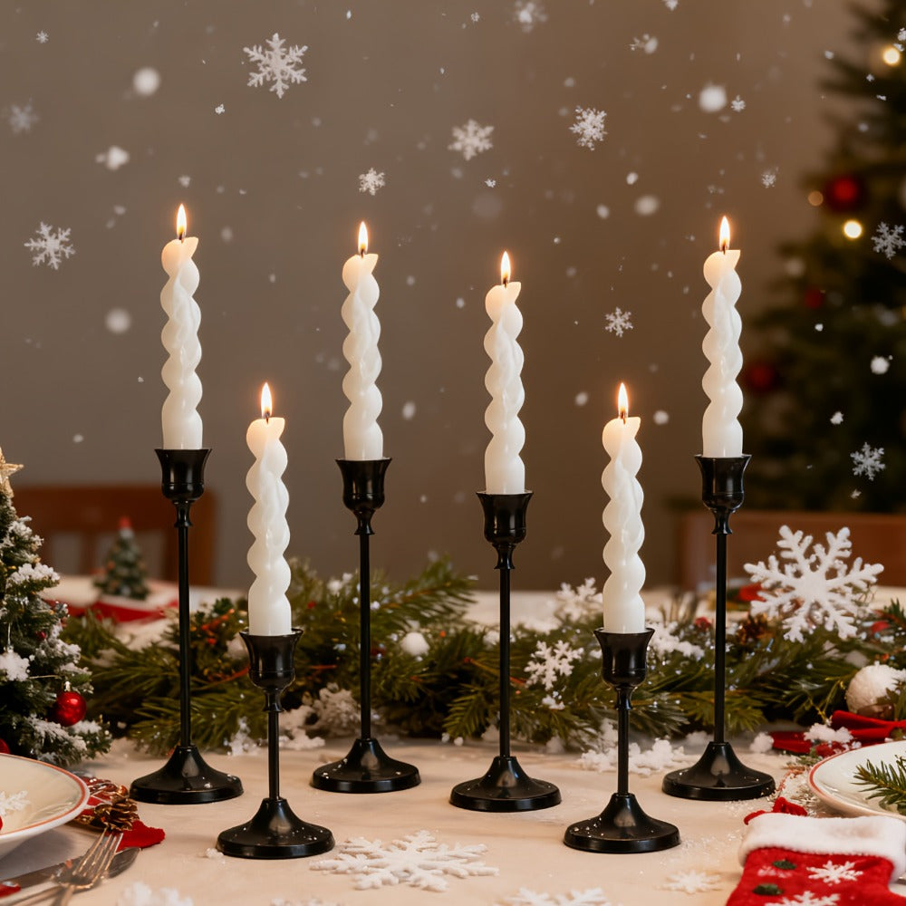 Cone Candle Holders Set of 30, Bulk Metal Candle Stands, Vintage Taper Candle Holders for Home Decor, Fireplace Centerpiece, Festive Dining Table Decorations