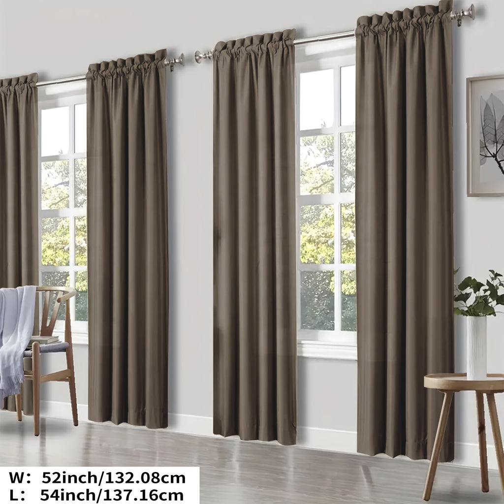 Blackout Curtains 4 Panels Thermal Insulated Room Darkening Drapes ¨C Rod Pocket, Energy Saving, Solid Color for Bedroom & Living Room, 7 Colors & Multiple Sizes
