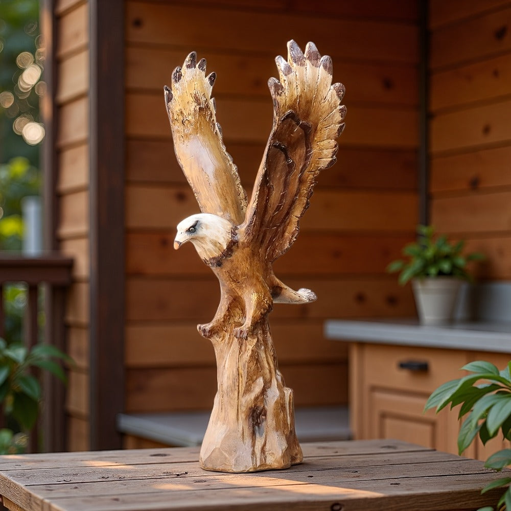 Eagle Statue 15.5-Inch Lifelike Resin Sculpture, Majestic Bald Eagle Figurine for Outdoor Garden, Patio, Yard & Indoor Home Decor ¡ª Classic Wildlife Art Accent, Housewarming & Holiday Gift