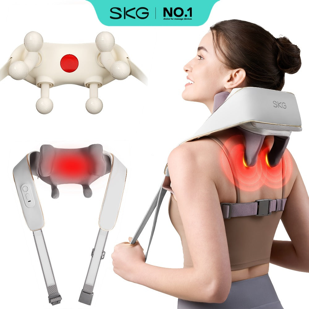 Wearable Neck & Shoulder Massager with Heat ¨C 6D Bionic Hand Kneading Trapezius Massager, 9 Modes 3 Intensities 40-45¡ãC Heat, Hands-Free Deep Tissue Massage for Home & Office, Gift for Women Men Mom