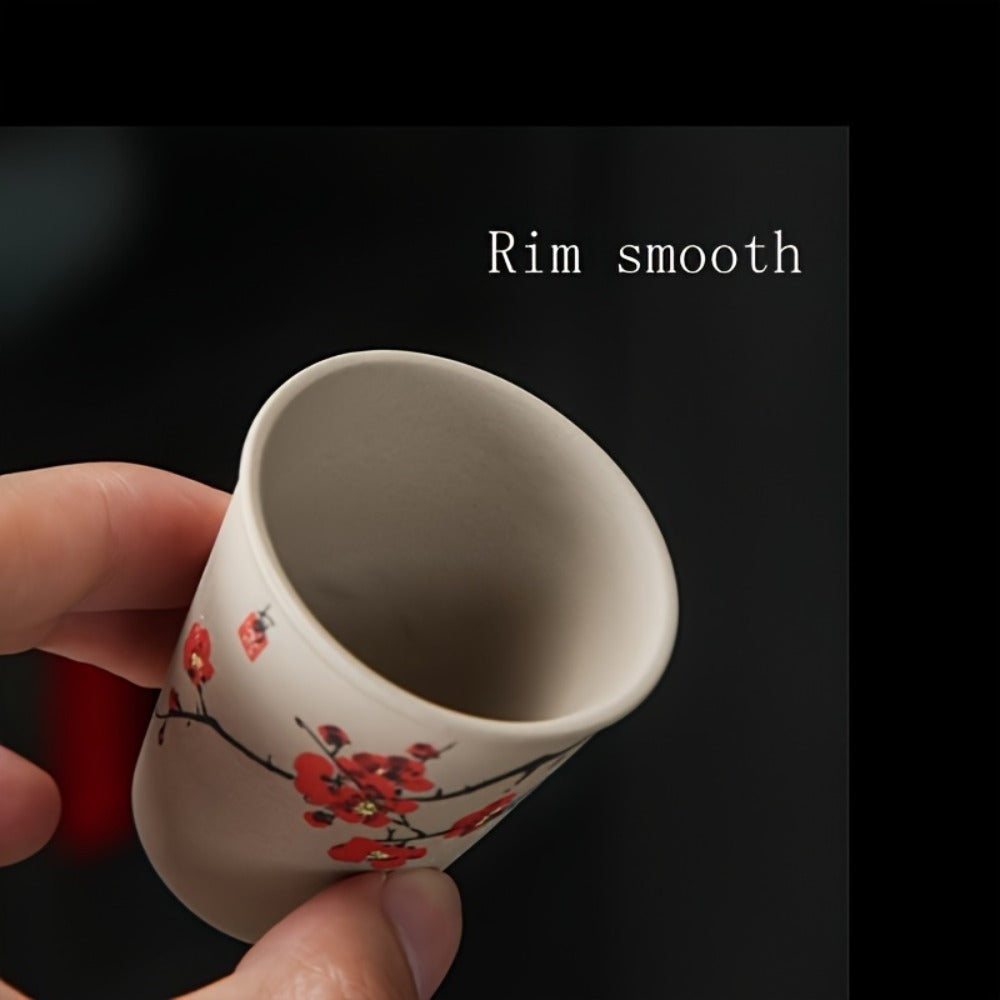 8pcs Chinese Ceramic Tea Cup & Saucer Set, Porcelain Kung Fu Tea Set for Tea Lovers, Wedding Favors, Cultural Gifts