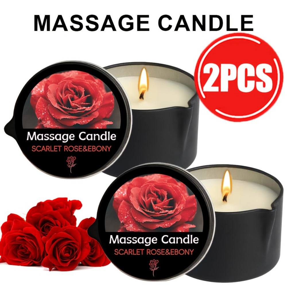 Massage Oil Candle 2-in-1 Soy Wax Scented Candle with Essential Oil Warm Moisturizing Body Lotion 20+ Scents Spa Pedicure Nail Salon Wedding Valentine Gift for Women