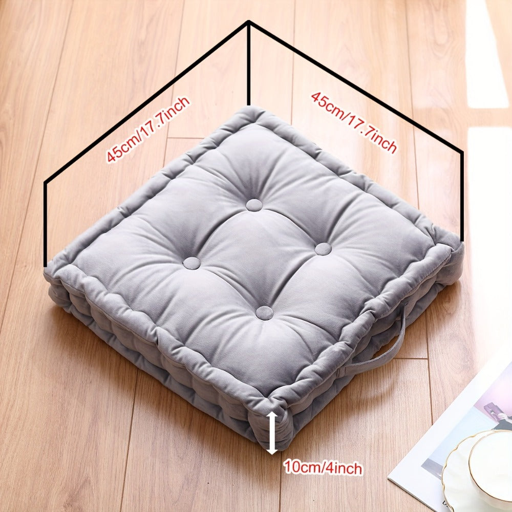 Square Flannel Floor Cushion Thickened Futon Meditation Mat Chair Seat Pad Bay Window Pillow All Season Indoor Sitting Cushion Zafu Yoga Mat