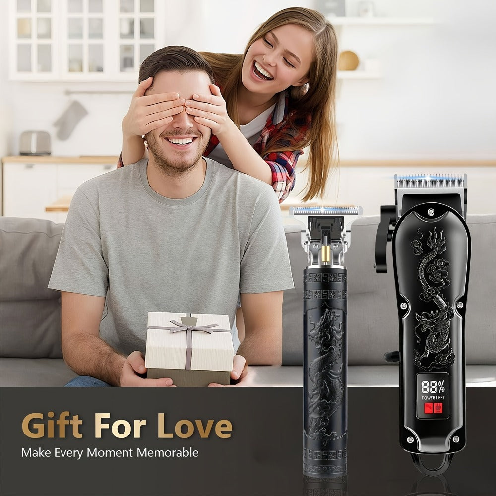 Men's Electric Grooming Set Hair Clipper Nose Trimmer Shaver Kit Cordless USB Rechargeable Professional Haircut Sculpt Shave for Home Car Travel Gift for Dad Husband Boyfriend