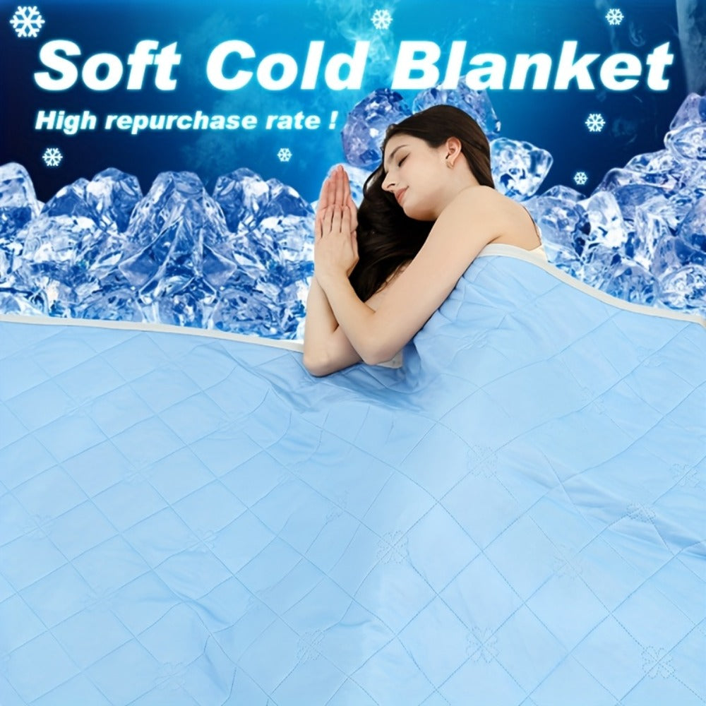Cooling Blanket for Hot Sleepers ¨C Lightweight Knit Acrylic Throw Blanket, Breathable Air-Cooled Comforter for Summer, Soft Moisture-Wicking Blanket in Throw Twin XL Queen King, Sky Blue Grey Lake Blue Light Green Purple