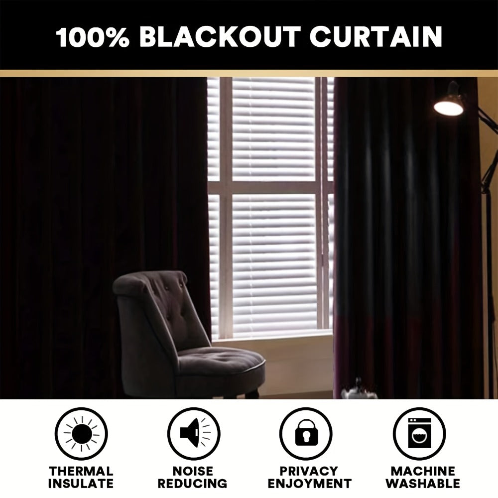 Blackout Curtains 2 Panels 100% Blackout Linen Textured Thermal Insulated Grommet Window Drapes Noise Reducing for Bedroom Living Room Hall - Full Light Blocking Room Darkening Curtains