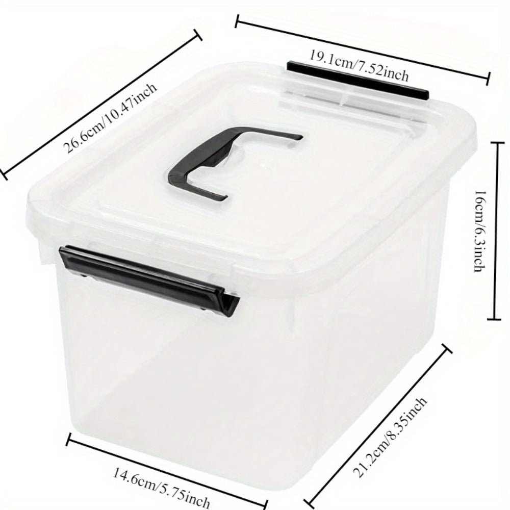 6-Pack Clear Storage Boxes with Latches & Lids ¨C 6 Quart Stackable Plastic Organizer Containers for Home, Bedroom, Bathroom & Kitchen