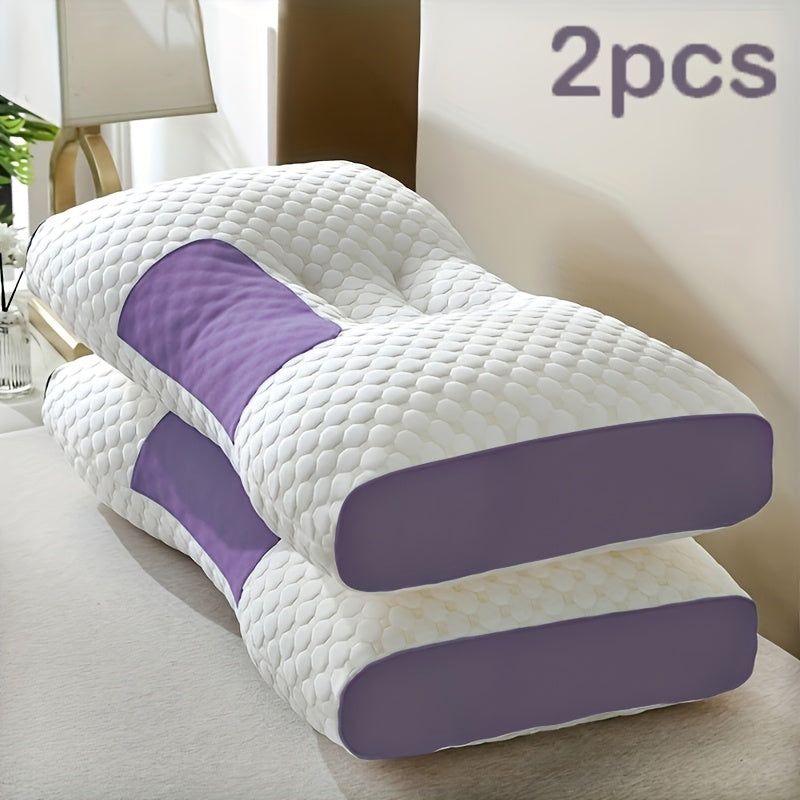 Ergonomic Neck Pillow 2-Pack Orthopedic Contour Support, Removable Zippered Cover, Breathable Fabric, All-Season Cervical Spine Relief, Neck & Shoulder Massager Pillow