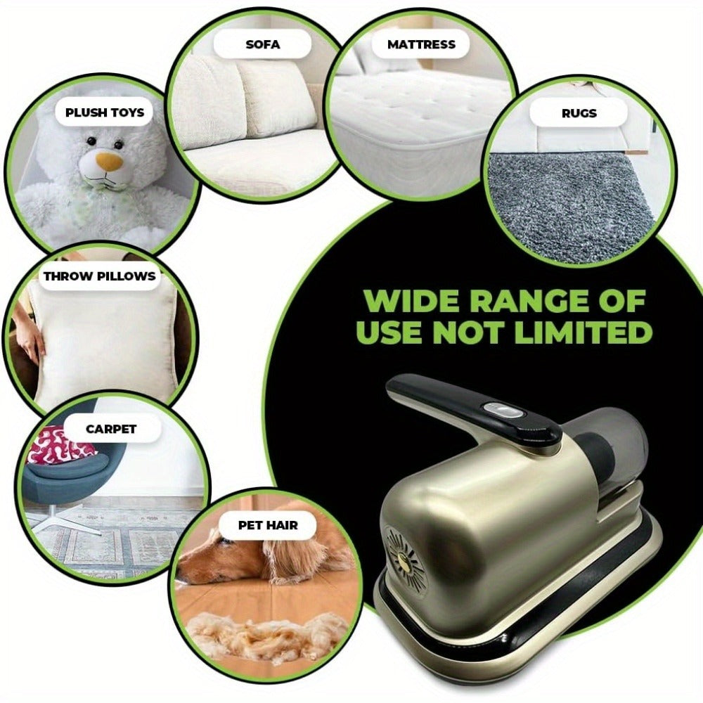 Cordless Mattress Vacuum Cleaner with Ultrasonic Heating & HEPA Filtration ¨C Portable Bed Vacuum for Dust Mites, Pet Hair, Sofas, Upholstery & Carpets