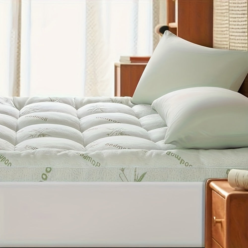 Cooling Mattress Topper Plush Pillow Top Down Alternative Overfilled 8-21 Inch Deep Pocket Machine Washable Twin Twin XL Full Queen King California King