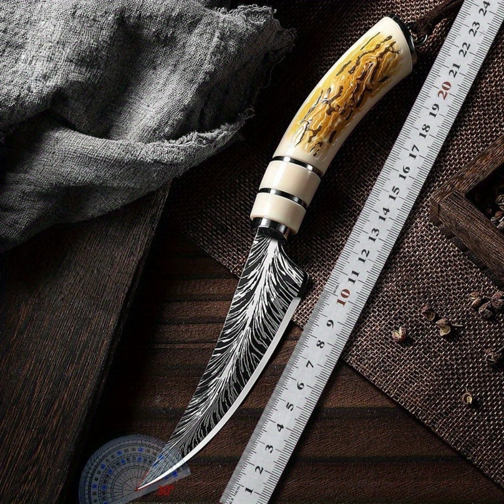 Eagle Head Kitchen Knife 13.5 Inch Sharp 420 Stainless Steel Blade with Engraved Handle - Unique Meat Cleaver Chef Knife for Cooking - Cool Novelty Knife Gift for Men BBQ Enthusiasts