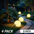 Solar Globe Lights Outdoor 8 Inch RGB Color Changing 16 Colors Remote Control Waterproof Garden Ball Light for Patio Yard Lawn Pool Pathway Party Decor