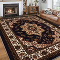 Bohemian Round Rug Large - Soft Non-Slip Machine Washable Vintage Area Rug for Living Room Bedroom Floor Decor