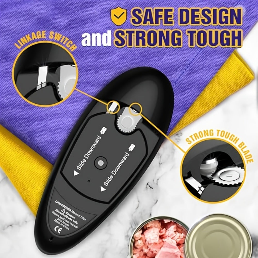 Electric Can Opener, One-Click Auto Shut-Off with Smooth Edge Cut ¡ª Safe & Easy for Elderly, Arthritis, Weak Grip | Fits All Round & Oval Cans | Great Gift for Home, Camping & Kitchen