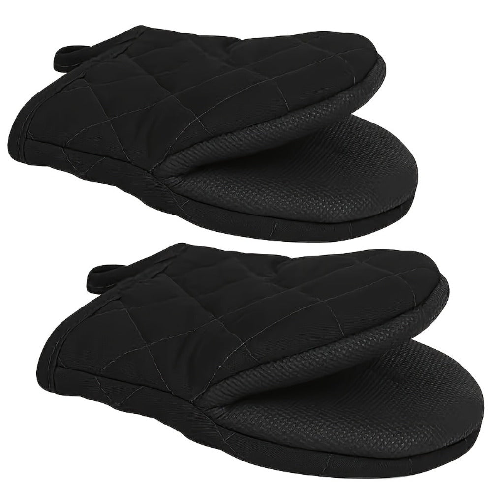 Oven Mitts 2 Pack Heat Resistant Kitchen Gloves - Non-Slip Multi-Ply Durable Cooking Baking Gloves Food Safe for BBQ Grilling Thanksgiving Christmas Holiday Kitchen Gift
