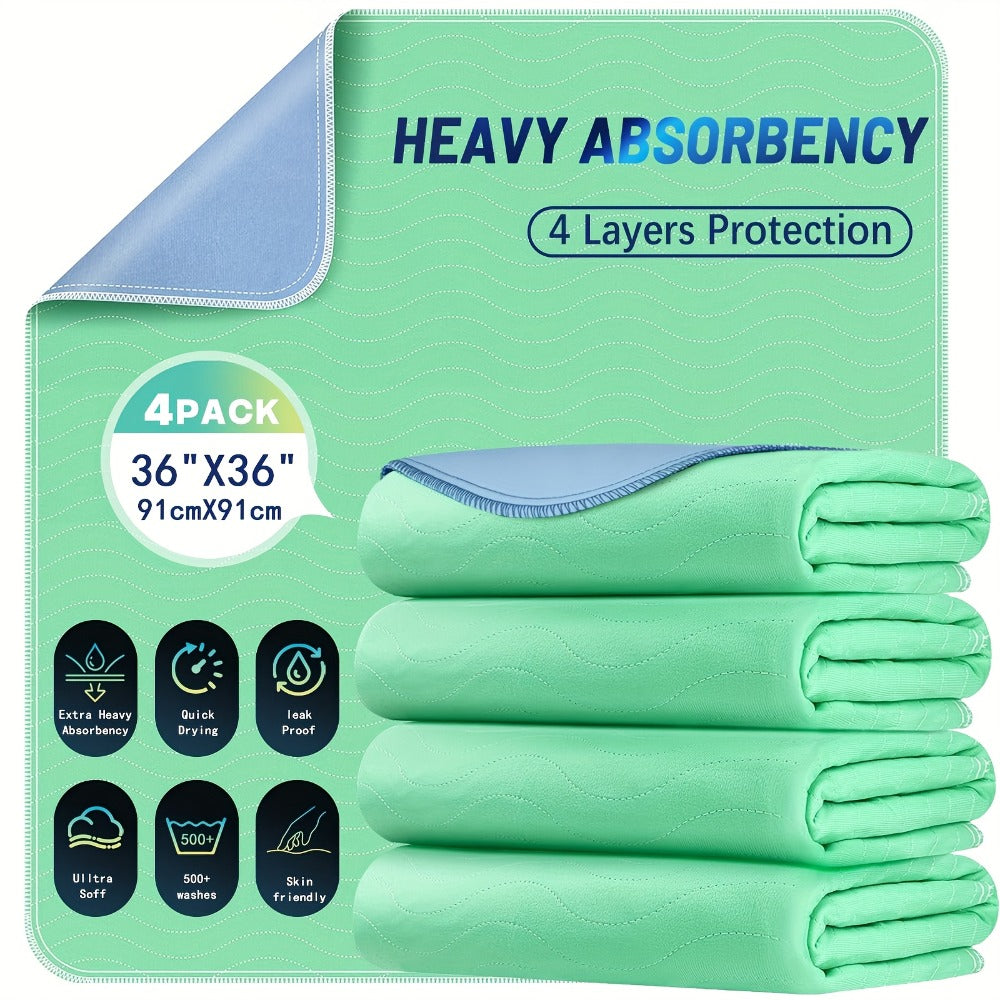 Washable Reusable Underpads 36x36 Inch Extra Heavy Absorbency Waterproof Bed Pads for Adults Kids and Elderly Quick Drying Leak-Proof Mattress Protector Pee Pads for Dogs and Puppies Couch Sofa Floor Protection