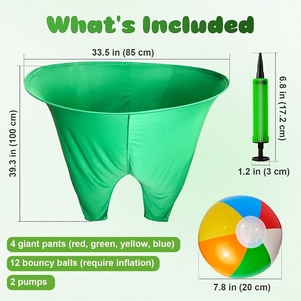 Grandma Pants Yard Game Inflatable Outdoor Party Game Set with Elastic Ball & Air Pump, Polyester