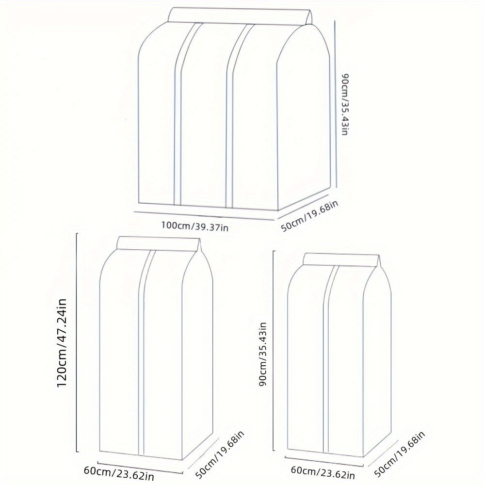 Clear Hanging Garment Bag PVC Zipper Dustproof Closet Organizer for Coats Suits Dresses - Transparent Wardrobe Protector Storage Cover Multiple Sizes