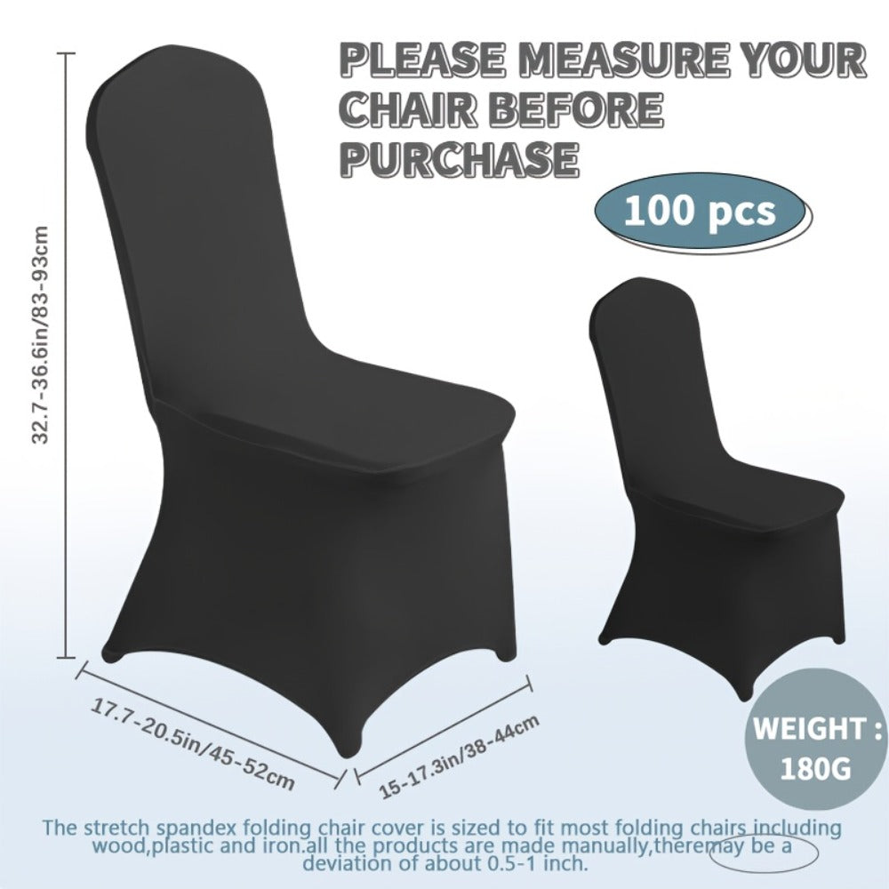 Spandex Chair Covers Bulk, Elastic Stretch Universal Fit Banquet Chair Protectors ¡ª Machine Washable Wedding Chair Covers for Weddings, Parties, Banquets & Events | Black & White | 30-150 Pack