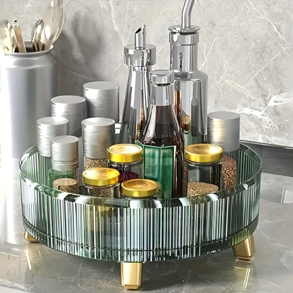 360¡ã Rotating Makeup Organizer Large Capacity Spinning Cosmetic Storage Tower for Vanity Bathroom Kitchen Countertop Perfume Lipstick Skincare Holder