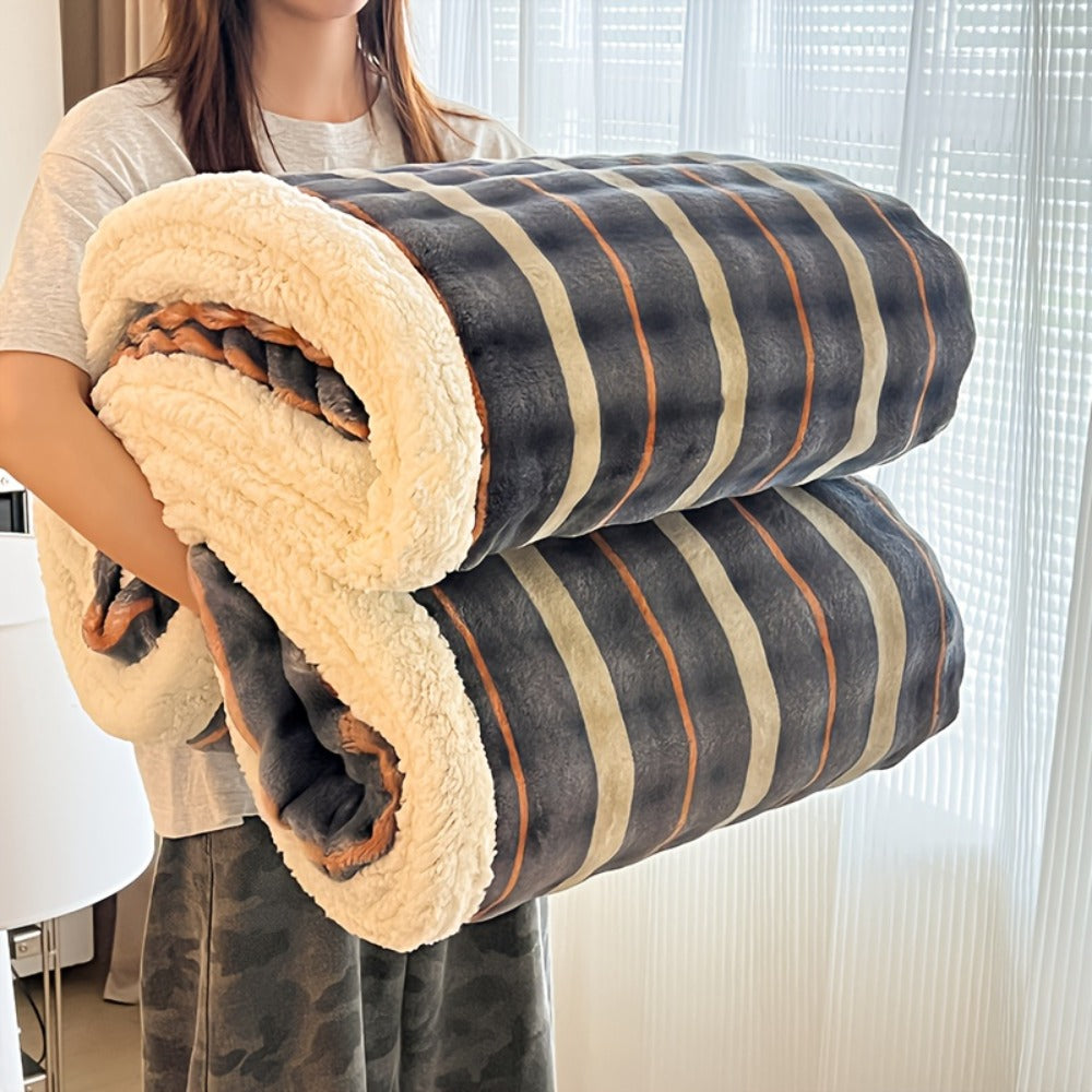 400-450gsm Heavyweight Flannel Blanket ¨C Thick Warm Woven Throw for Bed, Sofa & Bedroom, Machine Washable, 16 Patterns, 4 Sizes