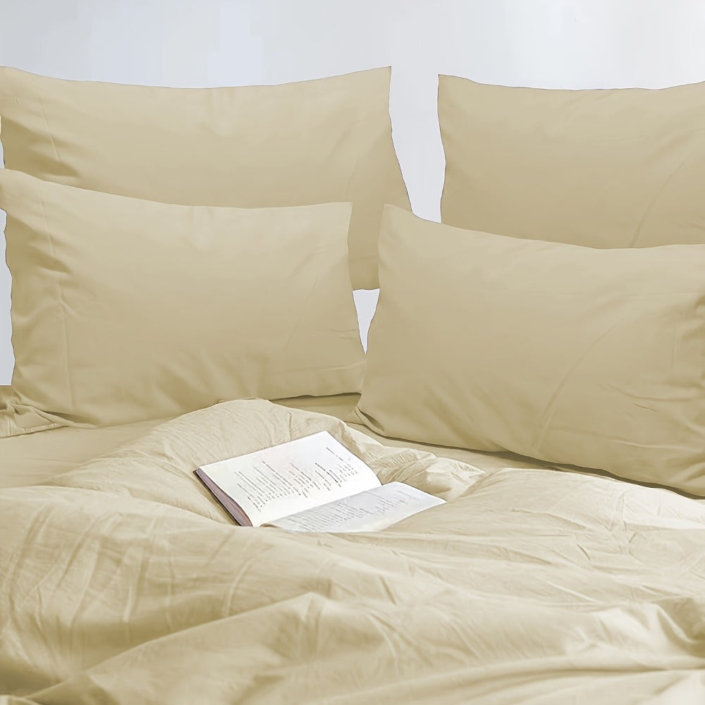 Microfiber Pillowcases Set of 4 ¨C Soft Brushed 90GSM Wrinkle-Resistant Envelope Closure Pillow Covers, Queen & King Size, Multiple Colors, Breathable Polyester Pillow Cases for Bedroom Hotel