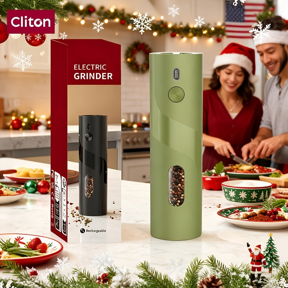 Electric Salt and Pepper Grinder Set with LED Light & Gravity Sensor ¨C USB Rechargeable, Top-Fill, Large Capacity Automatic Spice Mill ¨C 1 or 2 Pack Kitchen Gift Set