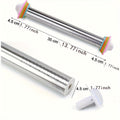 Stainless Steel Rolling Pin with Adjustable Thickness Rings Dough Roller for Baking Pizza Cookies Pastry 430 Grade Non-Stick Heavy Duty Kitchen Baking Tool
