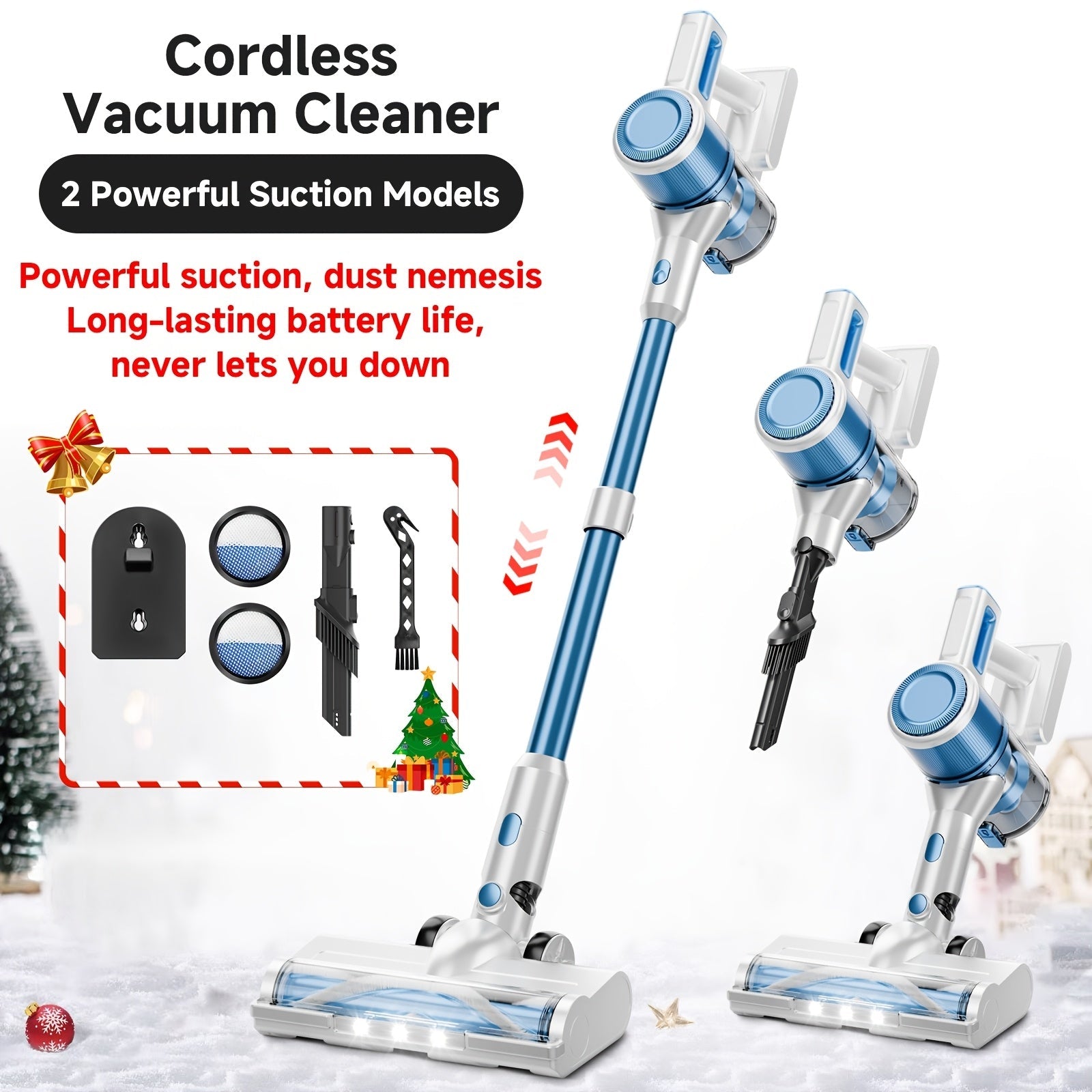 Cordless Stick Vacuum Cleaner 70KPa Brushless Motor 45-Min Runtime Lightweight for Pet Hair Carpet Hard Floor Dust with Cord & Cordless Modes