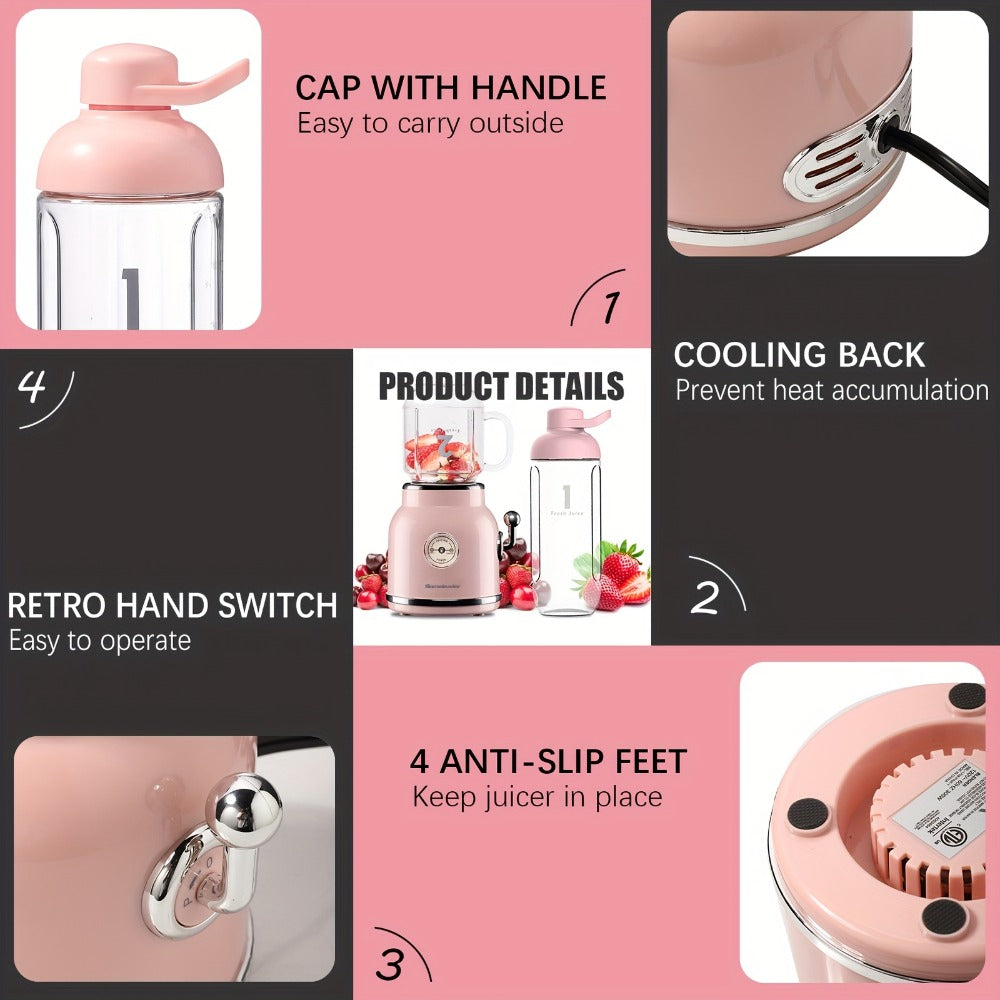 Personal Blender for Smoothies & Shakes - 20.3 oz Tritan BPA-Free Travel Cup with Lid, Portable Single Serve Smoothie Blender, Compact Countertop Blender for Gym, Office & On-the-Go, Cyan