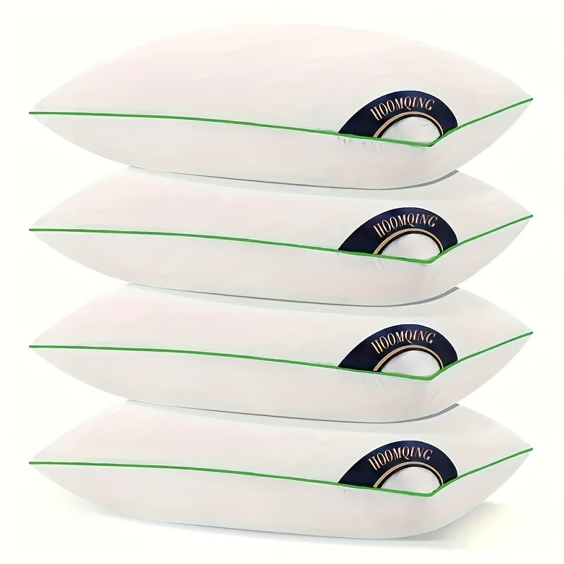 Hotel Quality Sleep Pillows Firm Support Cool-to-Touch Fiber Fill 2/4 Pack - Back Stomach Side Sleeper Pillow Set Soft Breathable Bed Pillows Standard Queen King Size
