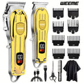 Hair Clipper & Beard Trimmer Combo Set - WEEME 2-in-1 Cordless Rechargeable Electric Hair Cutting Kit for Men, Professional Grooming Set with Trimmer, Father's Day Gift for Men, Golden & Silver