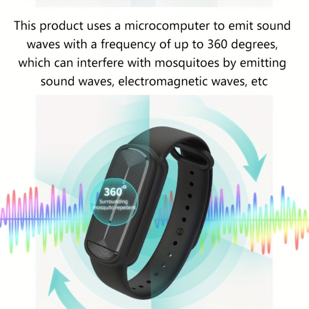 Ultrasonic Mosquito Repellent Bracelet 3-Pack ¨C USB Rechargeable Intelligent Bug Repellent Wristband for Camping, Outdoor, Hiking & Travel, Waterproof Mosquito Control Bracelet for Adults & Kids