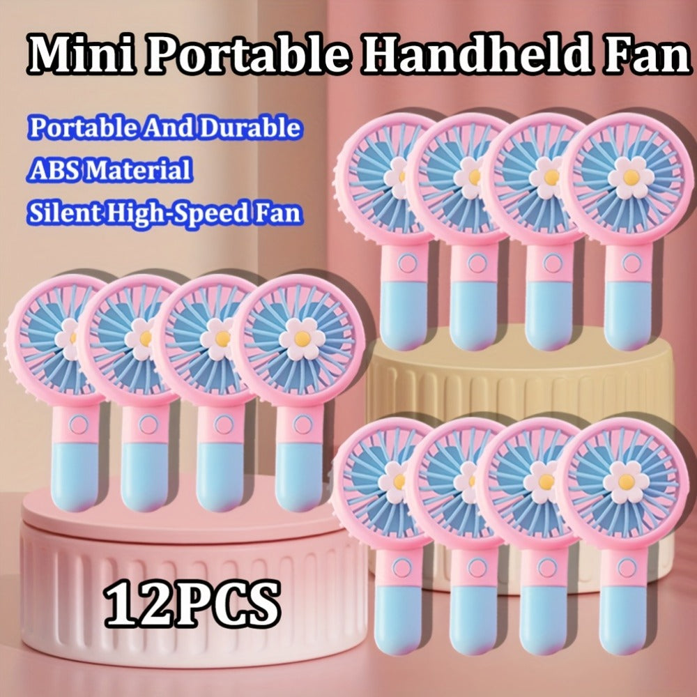 Mini Handheld Fan Bulk 12-Pack USB-C Rechargeable Ultra Lightweight Portable Fan for Travel Camping Indoor Outdoor Birthday Summer Holiday Party Gift