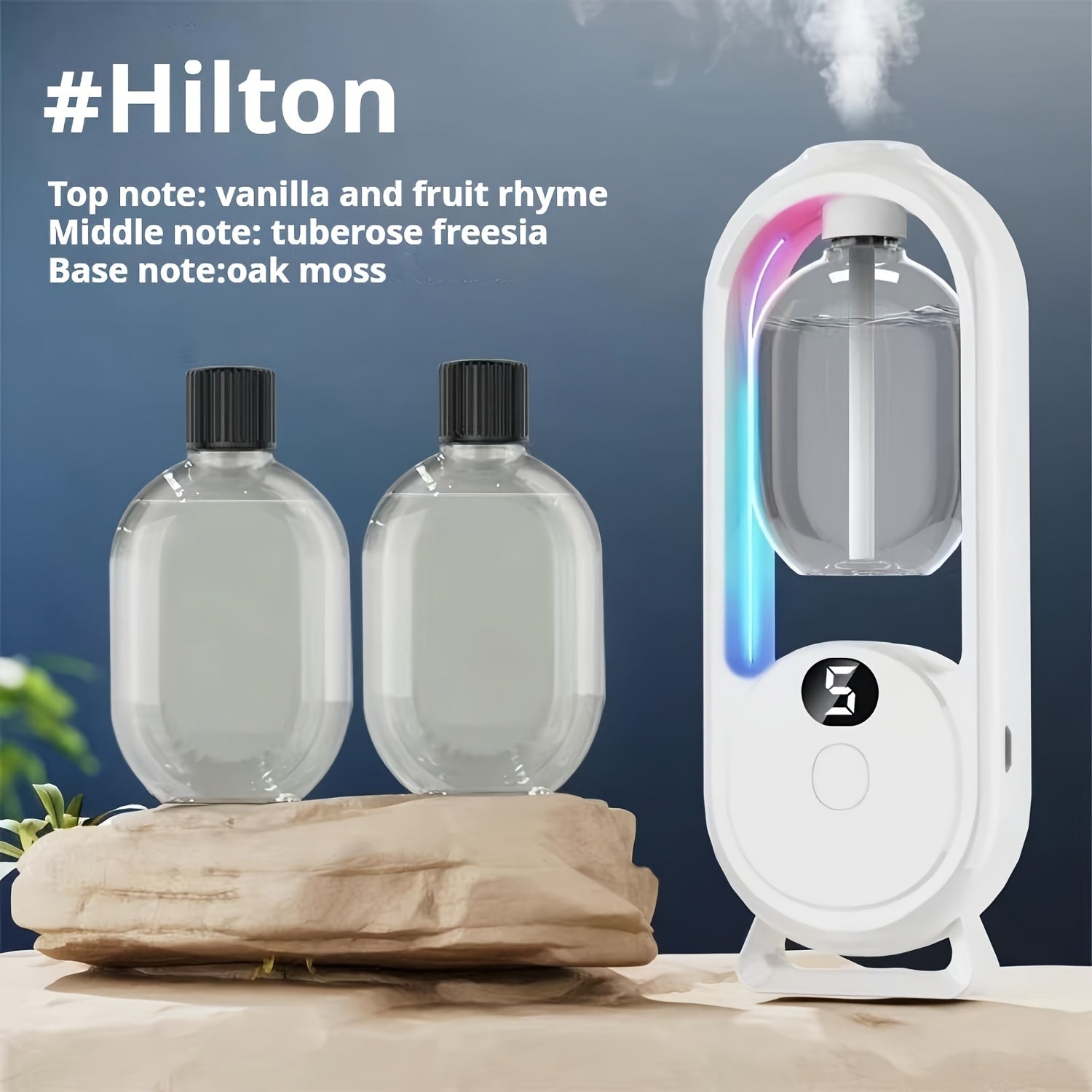 Aromatherapy Diffuser with Essential Oils 2-in-1 Humidifier - Hotel Scent Home Fragrance Machine with Natural French Essential Oils, Ultrasonic Spray, LED Ambient Light, Whole House Air Freshener for Bedroom, Living Room, Office