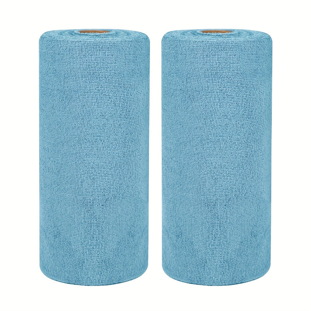 Microfiber Cleaning Cloths Reusable Paper Towel Roll Replacement ¨C Washable Absorbent Tear-Away Dishcloths for Kitchen, Bathroom & Car | Eco-Friendly Rags 50 or 100 Pack, 12x12 Inch